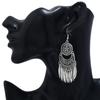 Fashion Boho Drop Long Tassel Earrings For Women Jewelry Vintage Antique Silver Plated Carved Flower Bohemian Drop Earrings