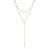 Gold Plated Lariat Necklace for Women Double Laryer Long Chain Drop Pendant Choker Necklaces Fashion Gifts