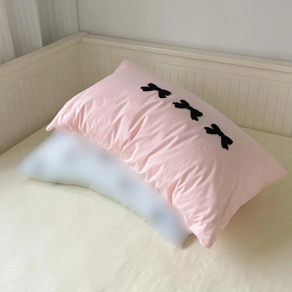 Colorful Bow Heart Pillow Cover Envelop Pillowcase Printing Cotton Cushion Case Bedroom Decorations Room Decor 48x74cm Nordic