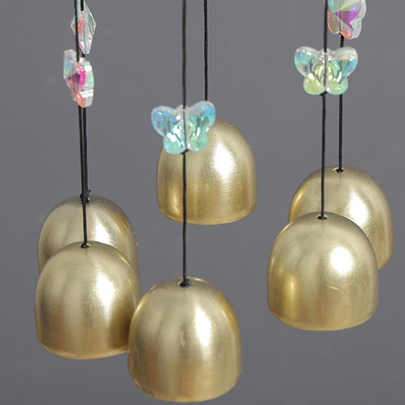 Artistic Copper Bells Fortune Cats Windchimes Hanging Suncatchers For Home Garden Decoration Creates Soothing Sound