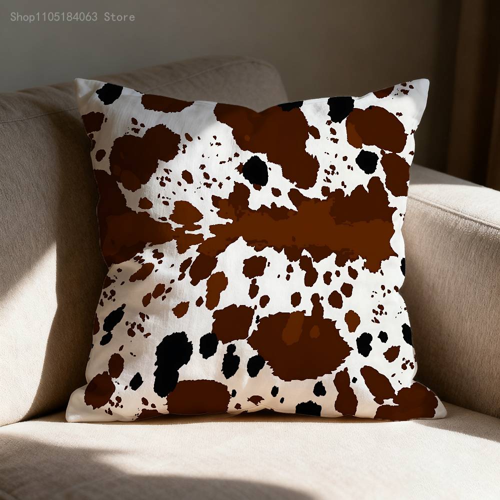 Moderní povlak na polštář s texturou kravské kůže z umělé kožešiny Pro 45x45cm 40x40cm 30x30cm 50x50cm 55x55cm Čtvercový povlak na domácí polštář