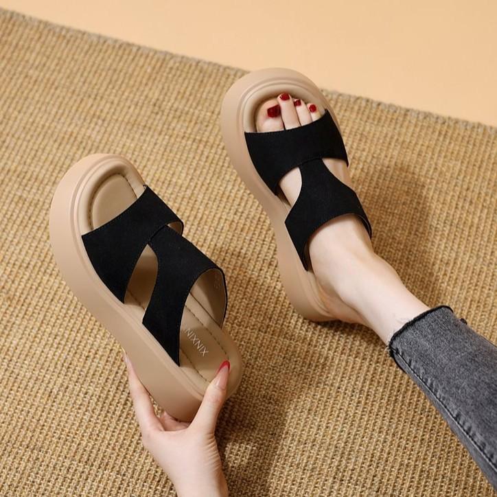 Fashion Beach Shoes Slippers Casual Slipers Women Low Platform Slides Sabot Luxury 2025 Summer Leopard Rome leopard Hoof Heels PU Fashio