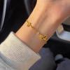 Yellow Gold Color Butterfly Link Chain Bracelets for Women Pulsera Femme Wristband New Fashion Jewelry Accessories Party Gifts