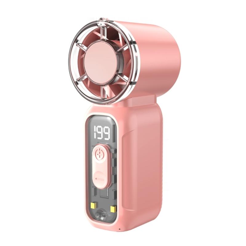 

High Speed Rechargeable Fan Outdoor Portable Handheld Powerful Turbos Fan Outdoor Light Weight Coolers Enduring рожевий