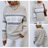 Popular OZON autumn and winter women's clothing Christmas snowflake pattern semi-turtleneck sweater needle