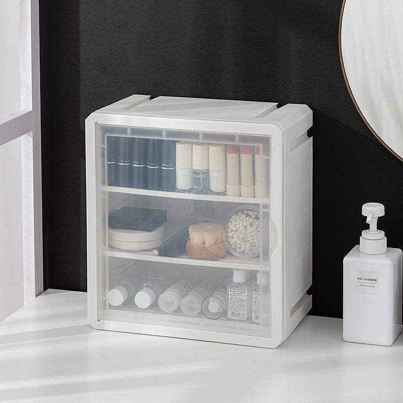 Large Drawer Storage Box Household Multi-layer Transparent Plastic Storage Box Office Stationery Cosmetic Storage Cabinet Rack