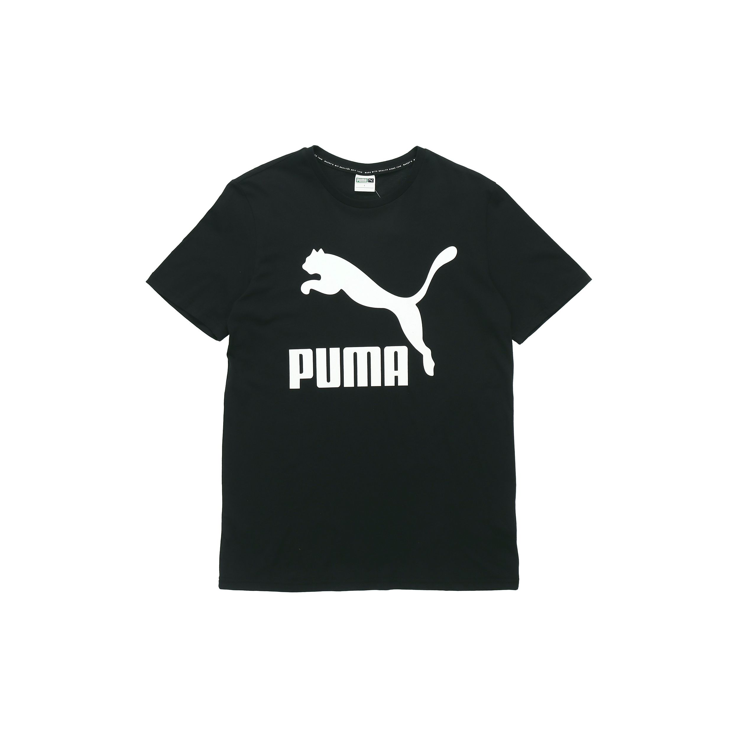 

PUMA Classics Logo Повседневная футболка с коротким рукавом Мужские топы Черные 579405-01