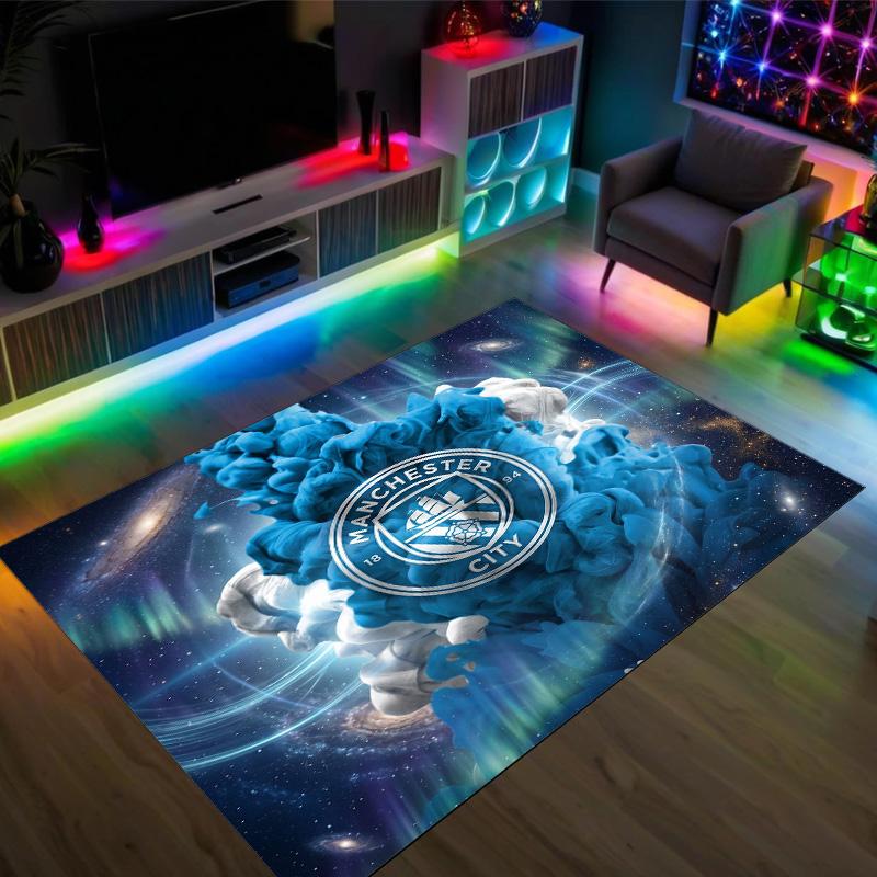 Manchester City Design Crystal Velvet Carpet Cozy Non?Slip Printed Rug For Bedroom Living Room Entrance