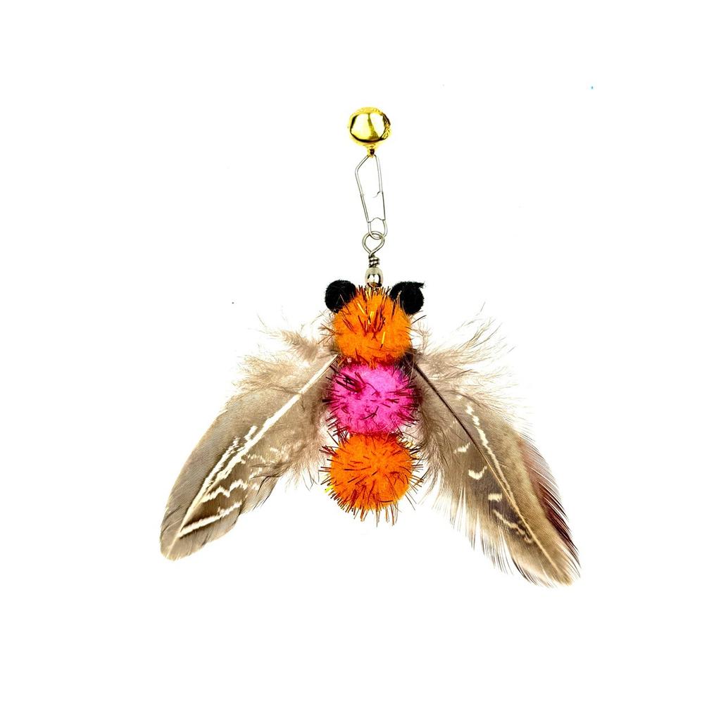 4PCS Simulated Insects Bell Cat Toy Replace the Head Accessories Artificial Insects Pet Toy
