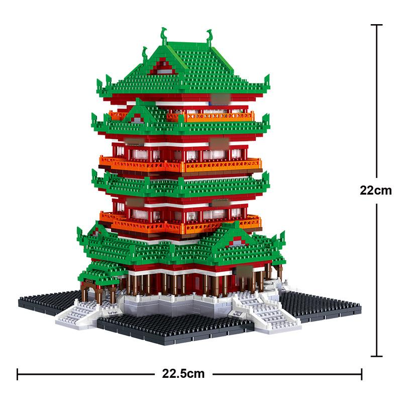 Creative China Historical Cultural Architecture Micro Diamond Block Pavilion Of Prince Teng Wang Pavilion Nanobrick Brick Toys