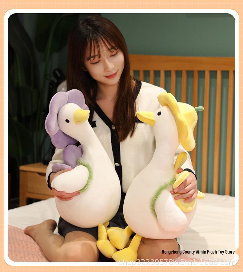 Adorable Flower Duck Plush Pillow Doll - Perfect Girly Gift for Birthdays
