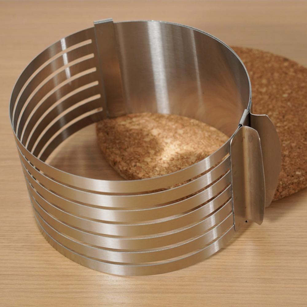 Stainless Steel Adjustable Round Cake Slicer Standardized DIY Cake Slicing Mold Effort-saving Cake Layered Ring Bread