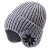 Cappello invernale da donna in lana lavorata a maglia calda, cappello addensato in peluche, berretto da ciclismo per esterni