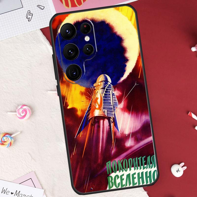 CCCP Soviet Space Propaganda Art Case For Samsung Galaxy S26 Ultra S20 S21 S22 S23 S24 S25 Ultra S10 Plus S25 FE Cover Shell
