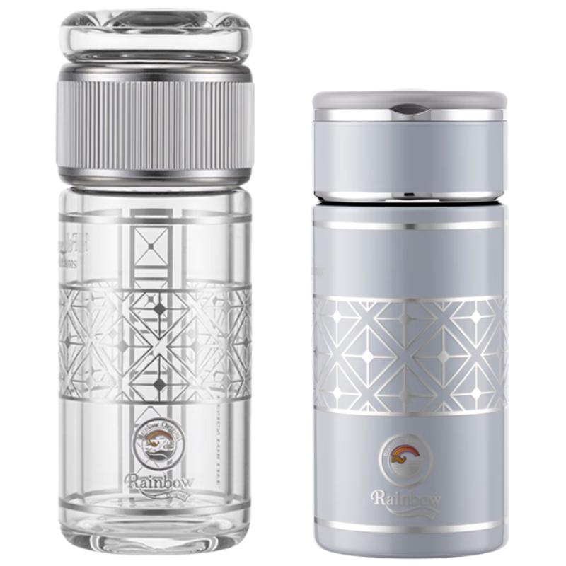 Rainbow Original Double-Layer Tea Separation Glass Bottle