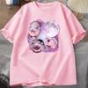 Three Moo Deng Moon Tshirt Unisex WOMEN Fuuny Cartoon Cute Moodeng Tshirt Cotton Short Sleeve O Neck Unisexs WOMEN Clothing Tops