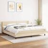 3126194 vidaXL Divan Bed with Mattress Cream 200x200 Cm Fabric