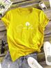 Flower & Letter Print Crew Neck T-Shirt Casual Short Sleeve Shirt for Summer New Women's Clothing Comfortable Soft Creative Tops