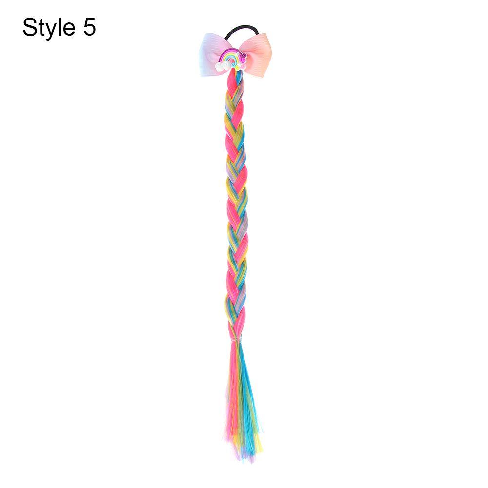 

Милые Девочки Красочный Парик Резинки для Волос Принцесса Скрученная Коса Эластичные Резинки для Волос Хвост Головной Убор Мода Детские Аксессуары для Волос