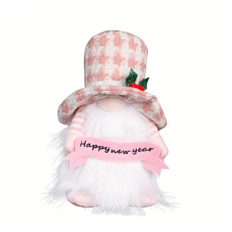 

LED New Year Gnome Doll Swedish Tomtes Holiday Ornaments Gift рожевий