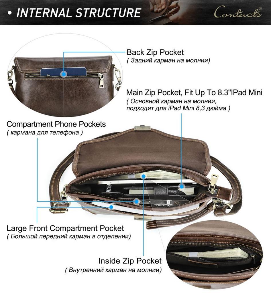 Fashion British Style Top Layer Cowhide Multifunctional High End Password Lock Handheld Baotou Layer Casual Leather Shoulder Bag