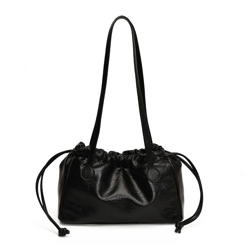 Ielgy Niche Design Pleated Drawstring Drawstring Large Capacity Tote Bag Korean Version Trendy One-Shoulder Underarm