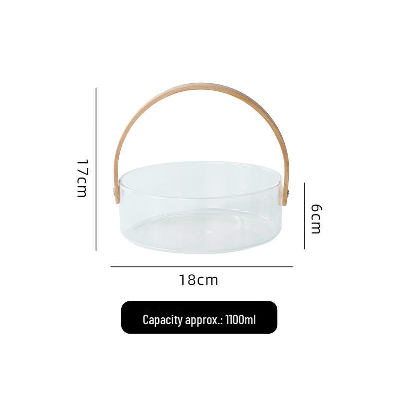 Glass Bamboo Handheld Fruit & Ice Bucket Set