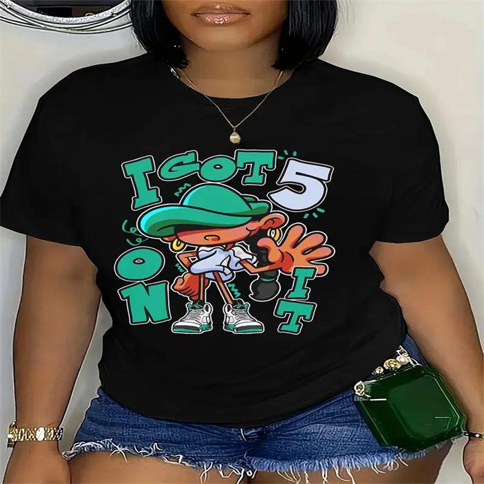 Summer Round Neck Pure Cotton Top Fashionable Casual Fashion Short Sleeved Women's Printed T-shirt