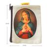 Virgin Mary Bead Storage Bag Zippered Devout Christian Jewelry Organizer Cartoon Design Elegant Rosary Storage Bag Devotees