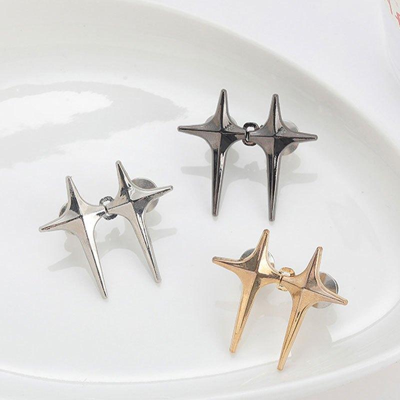 1 Pair Adjustable Waist Cinch Clips - Cross Star Seamless Pants Buckle Pins, Fashionable Star Design, No-Tightening Comfort for Daily & Special Events