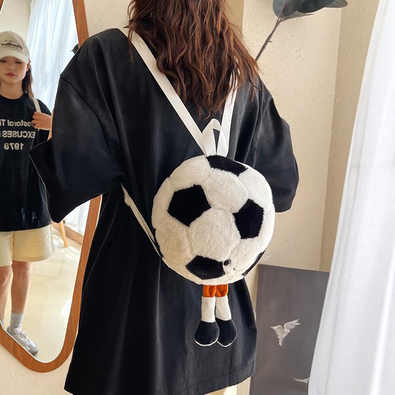 Plush Soccer Toy Backpack For Kids With Breathable Lightweight Design For School And Play
