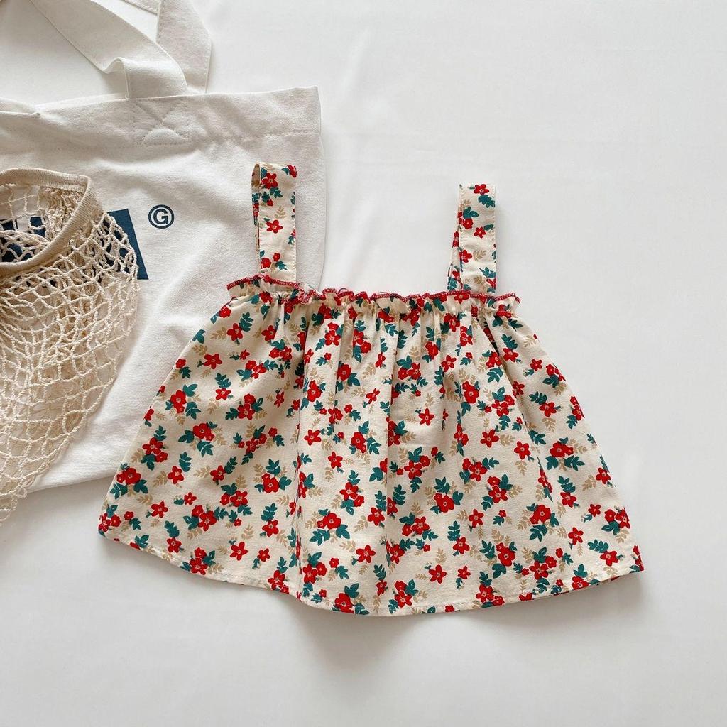 2022 Sommer Koreanischer Stil Baby Mädchen Camisole & Shorts Zweiteiler