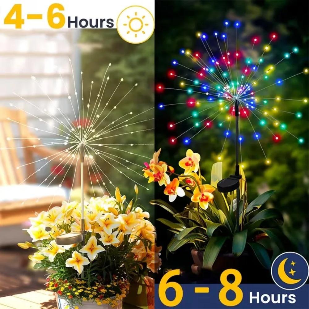 4PCS Landscape Fairy Light Garden Lights Solar Firework Lights Waterproof Sparkles Outdoor Decoration Light Yard Patio Pathway