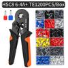 Hexagonal Self-Adjustable Ratchet Ferrule Crimping Tool Kit 23-7AWG 0.25-10mm² Crimper Kit with Ferrule Sleeves Wire Terminals