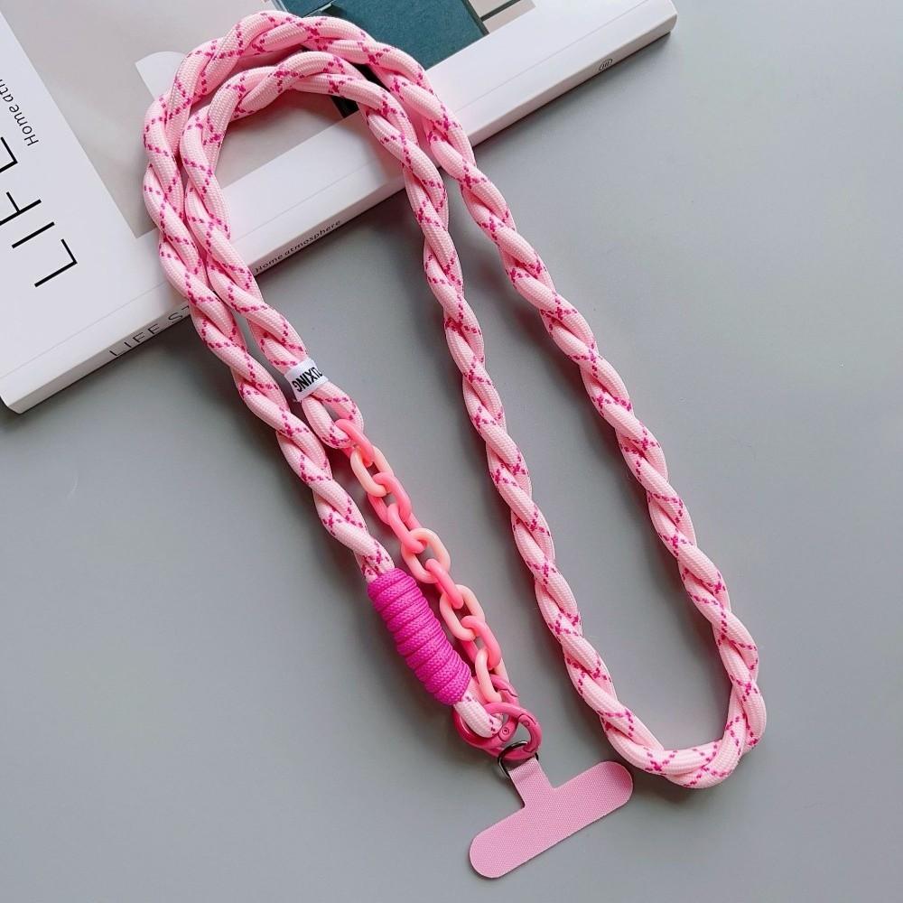 Dopaminový opletený šňůrka na telefon Nylonové crossbody závěsné lanko Telefonní přívěsek Příslušenství