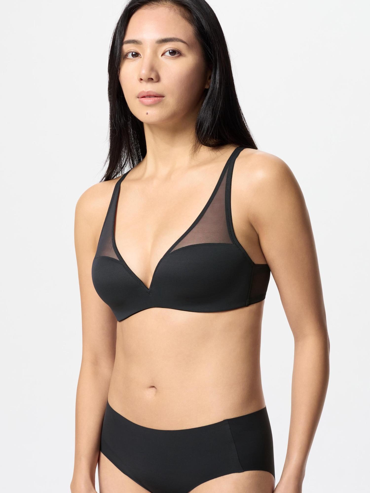 

Uniqlo Japan Wireless Mesh Bra 3d Hold 09 BLACK/AA 65/70
