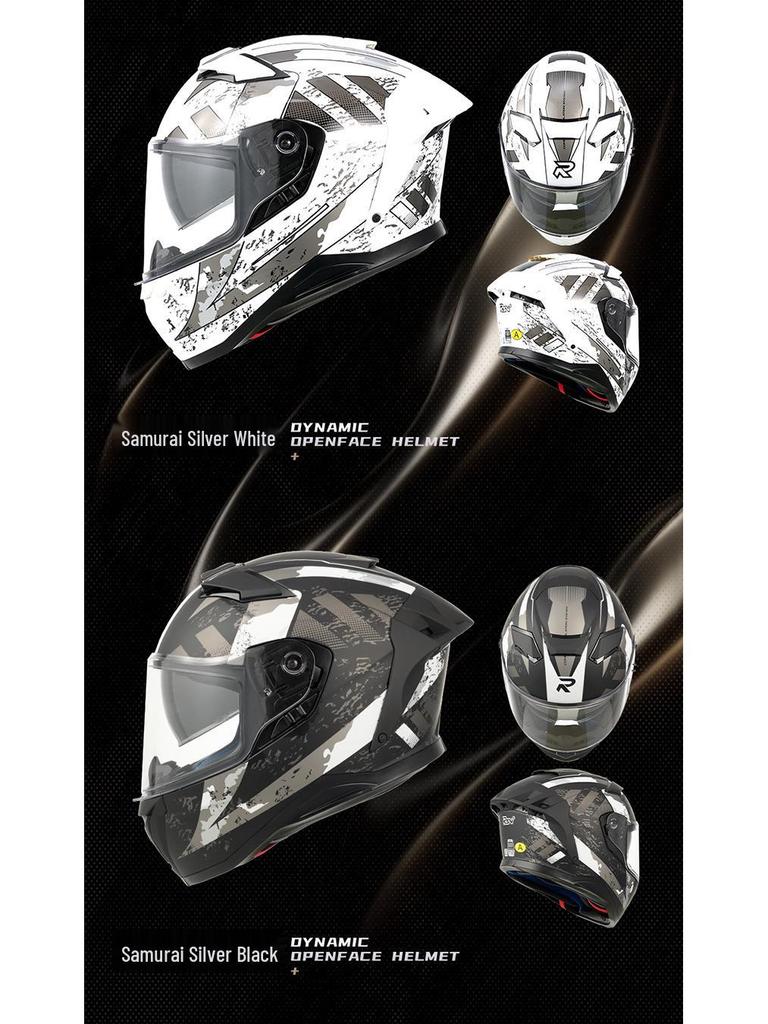 RSV Motorcycle Helmet with Double Visor, Men's Full Face, All-Season, Universal Fit, 3C Certified (Model 939)