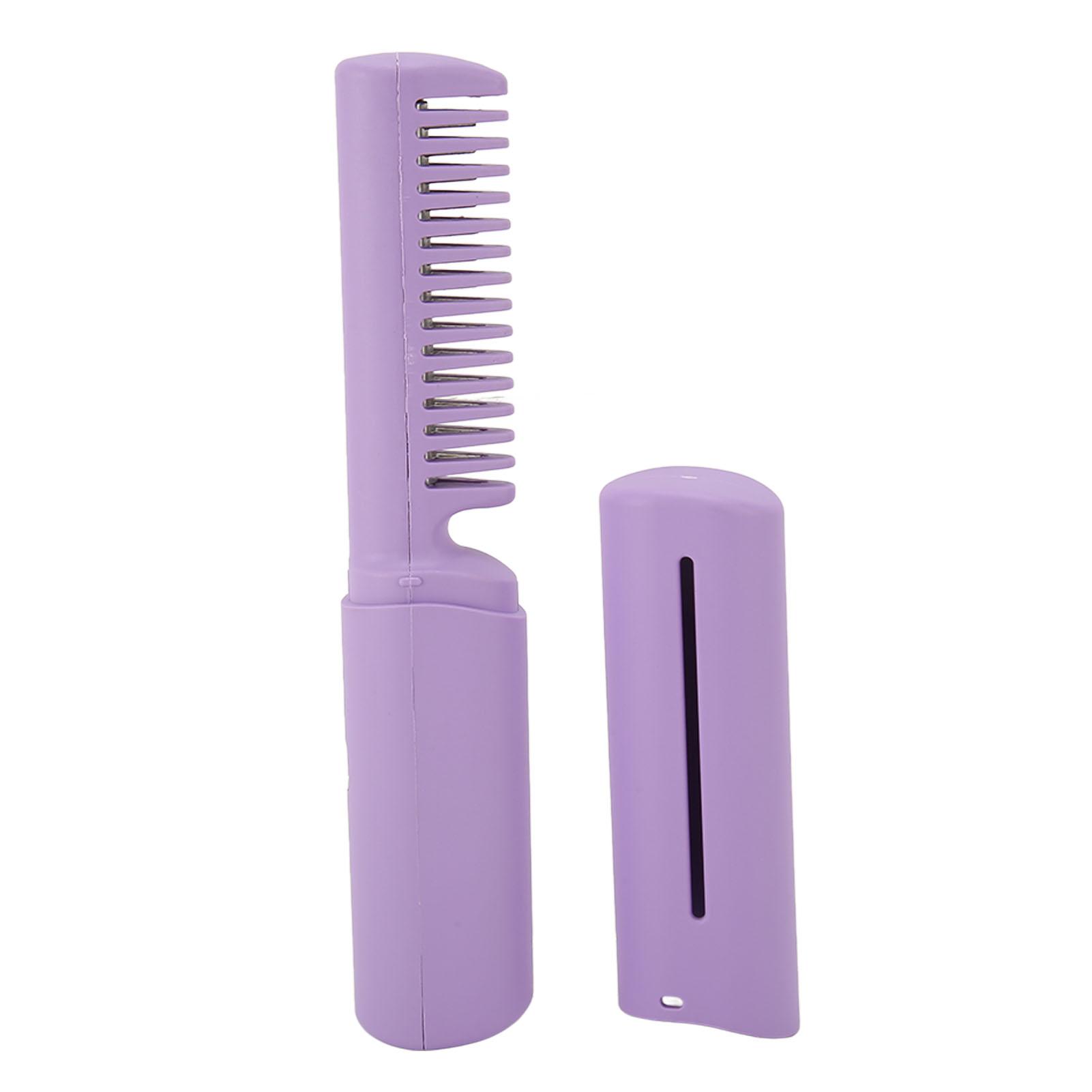 

Mini Hair Straightener Brush Wireless Portable Ergonomic Handle Fast Warming Straightener Brush Purple фиолетовый