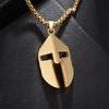 Stainless Steel Geometric Smooth Warrior Mask Pendant Necklace European American Style Classic Simple Versatile Accessory Gifts