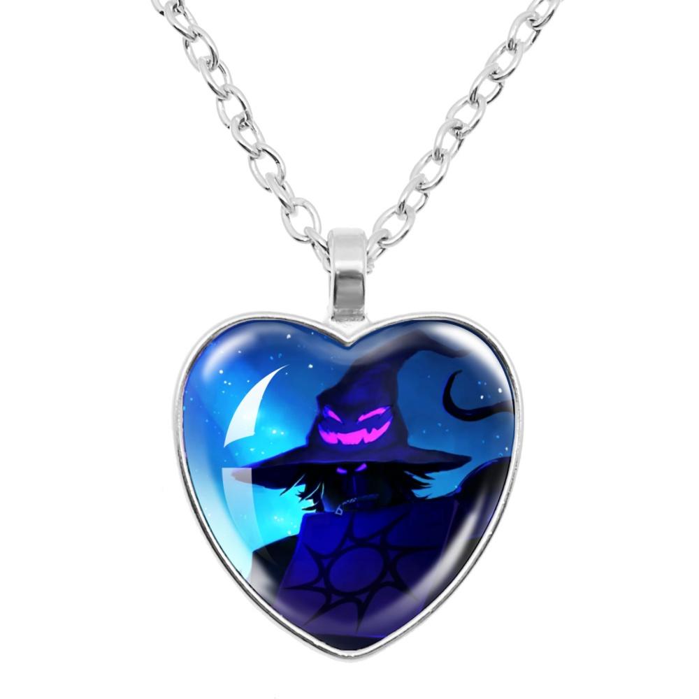 Game Forsaken Azure Anime Azure x Two Time Fanart Funny MeMe Glass Heart Shape Pendant Necklace Jewelry Charm Collect Gift