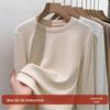 Women's Wool Silk Round Neck Base Layer Shirt - Autumn/Winter 2025 Collection, Velvet-Thickened for Warmth