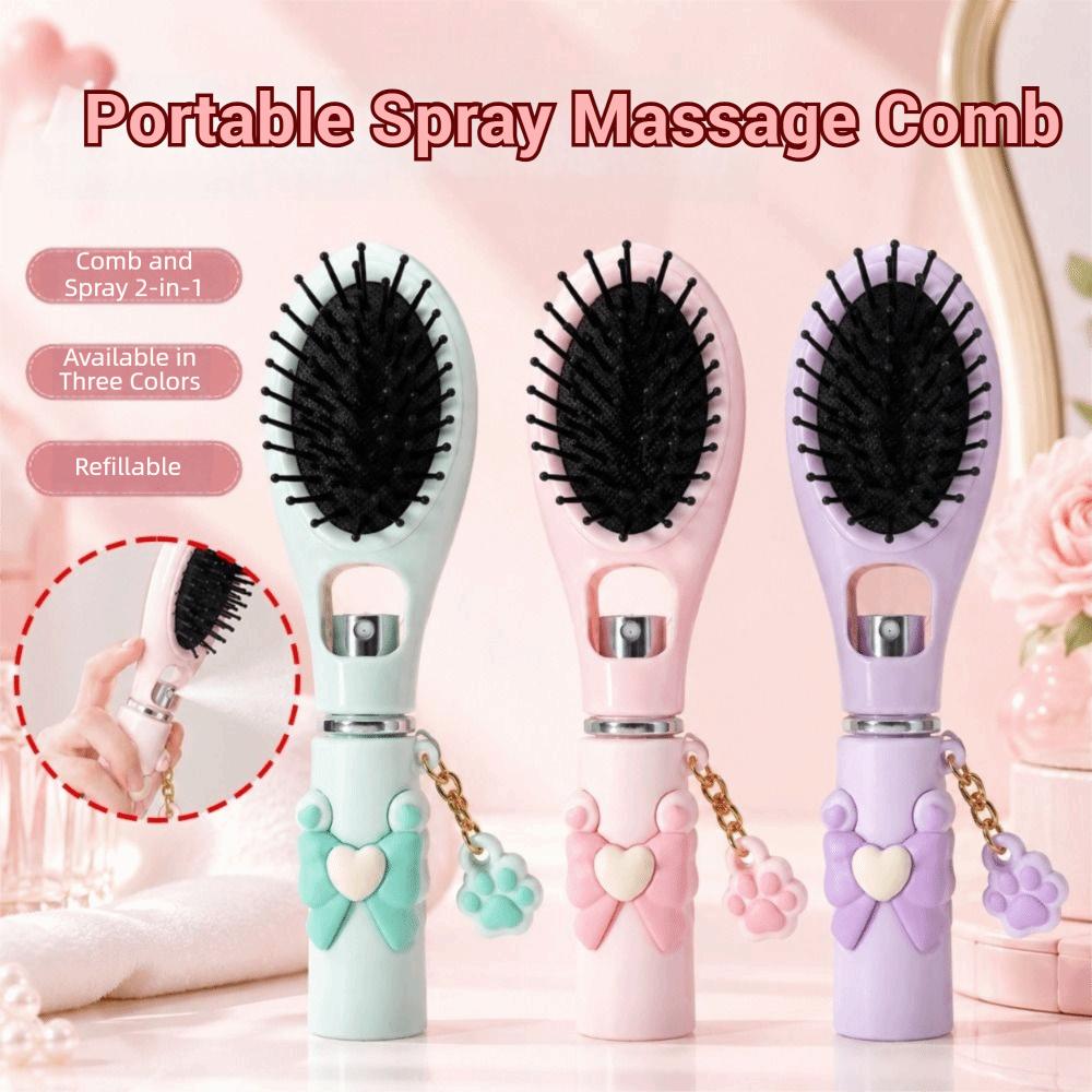 Multi-Function Refillable Spray Hair Brush Hair Care 2-In-1 Misting Hair Brush Gift