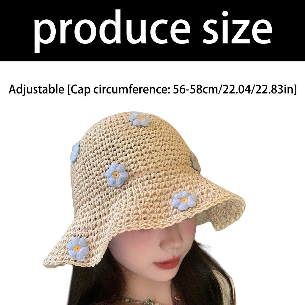 Stylish Foldable Wide Brim Straw Hat For Women Summer Beach Vacation Sun Protection Floral Decor Breathable Design