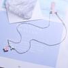 Lovely Cherry Blossom Pendant Necklace Sparkling Transparent Crystal Jewelry for Women Girls Casual Outing Accessory Gift