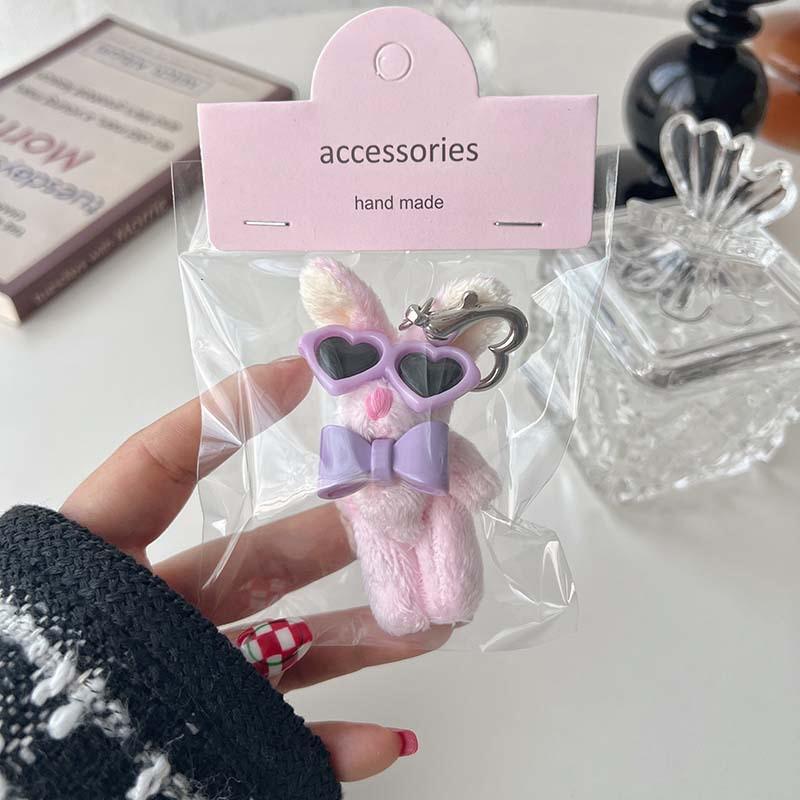 Cute Bow Bear Bag Pendants Keychain School Bag Girl Pendant Keychains Plush Doll