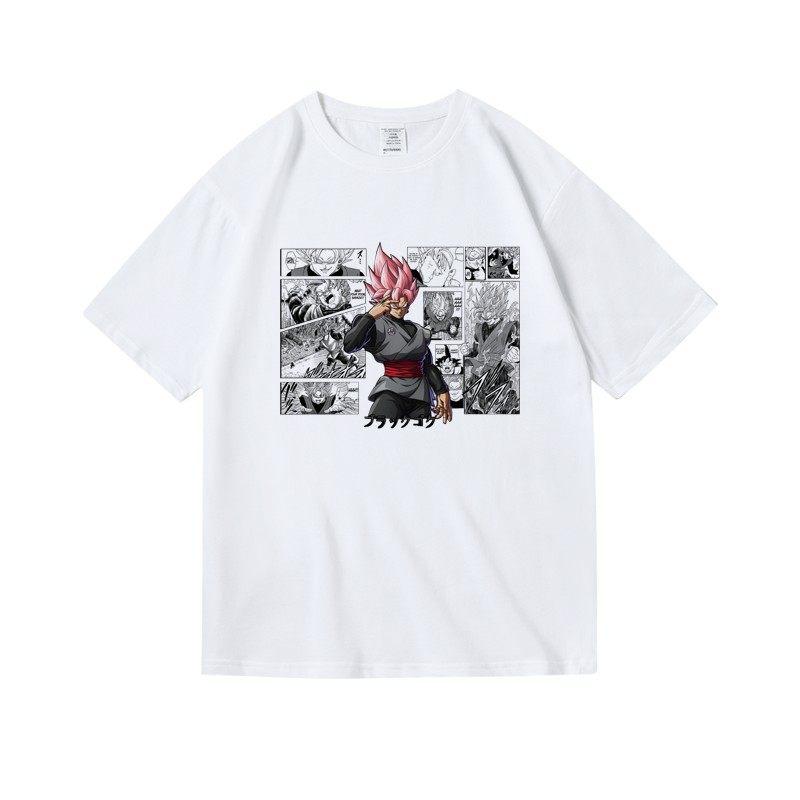 Japanese Anime 2D Dragon Ball Goku Printed Pure Cotton Round-neck Short-sleeved and Half-sleeved T-shirts for Men and Women