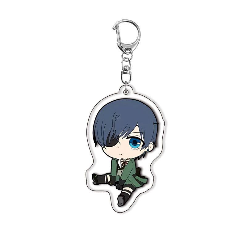 

Cartoon New Black Butler Anime Acrylic Keychain Ornament Q Version Characters Jewelry Key Ring Charm Friends Fans Gifts Toys about 5cm
