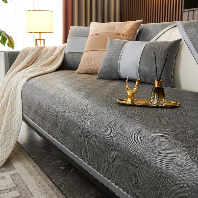 Ice Silk Cool Sofa Cushion  New Summer Model Rattan Mat Seat Cushion Light Luxury Non-Slip Sofa Cover Cross-Border
