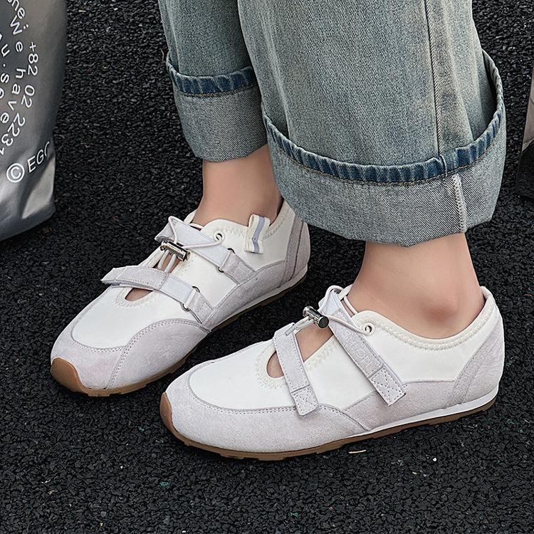 

Кожаные туфли Мэри Джейн на липучке, новая женская обувь, полые, с мелким вырезом, повседневные, не утомляющие ноги, повседневные одинарные туфли 40 бежевый