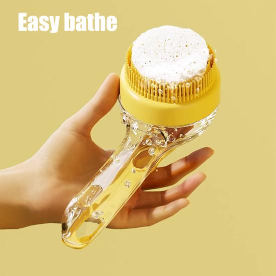 Dog Bath Brush 2-in-1 Dog Wash Scrubber with Soap And Shampoo Dispenser Pet Grooming Massage Brush for Long Short Haired Dogs Cats